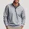 Half-Zip Cotton Sweatshirt for Men - Grey