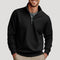 Half-Zip Cotton Sweatshirt for Men - Black