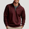 Half-Zip Cotton Sweatshirt for Men - Brown