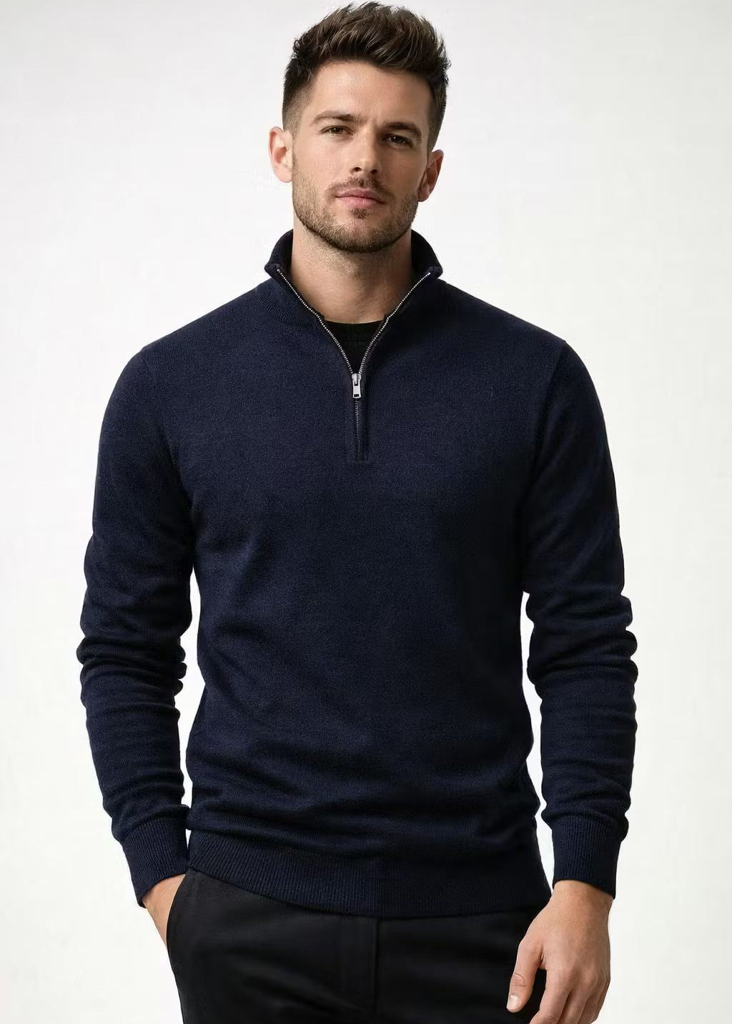 Half-Zip Knit Jumper for Men