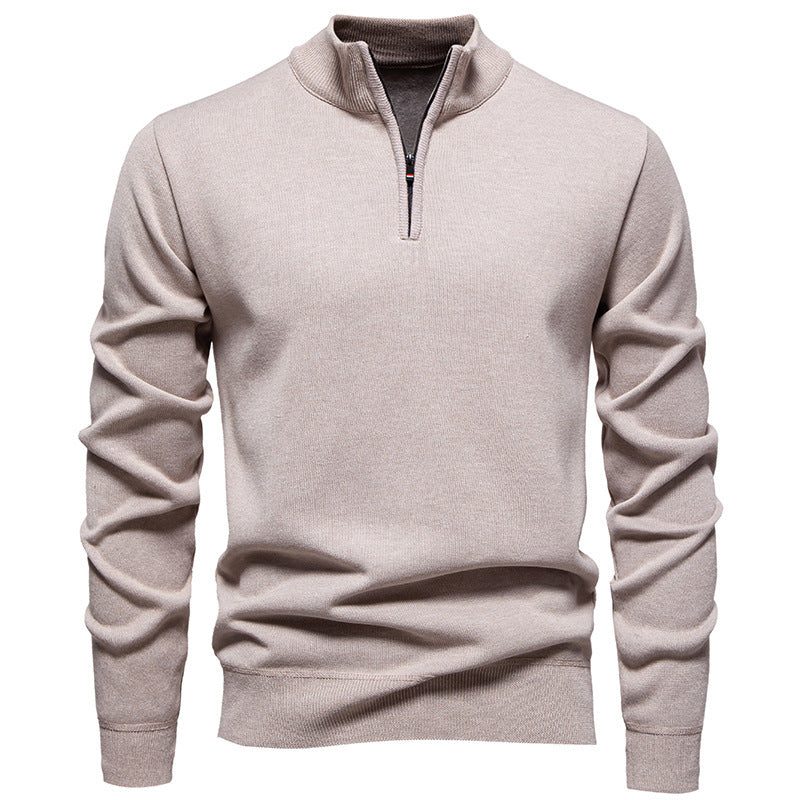 Half-Zip Knit Jumper for Men - Beige