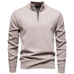 Half-Zip Knit Jumper for Men - Beige