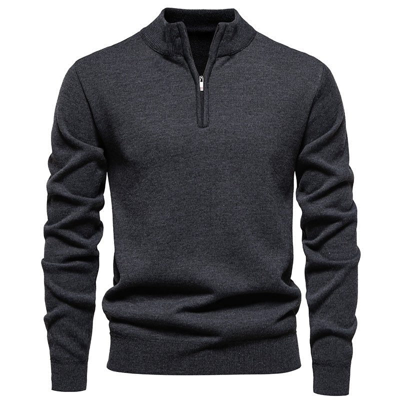 Half-Zip Knit Jumper for Men - Donkergrijs