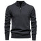 Half-Zip Knit Jumper for Men - Donkergrijs
