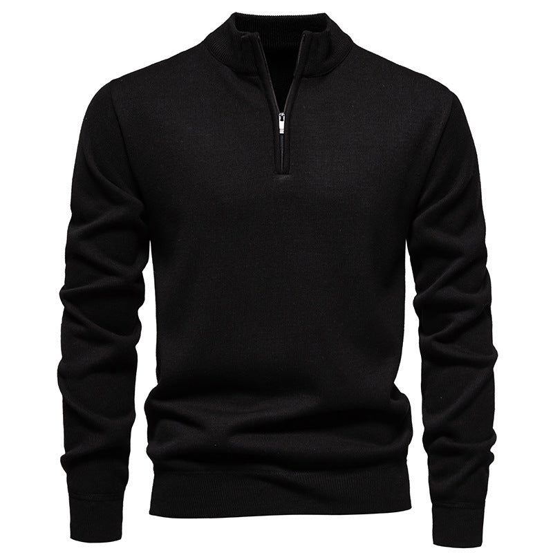 Half-Zip Knit Jumper for Men - Zwart