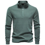 Half-Zip Knit Jumper for Men - Grasgroen