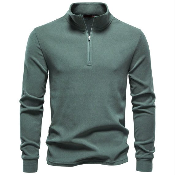 Half-Zip Knit Jumper for Men - Grasgroen