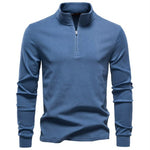Half-Zip Knit Jumper for Men - Denimblauw
