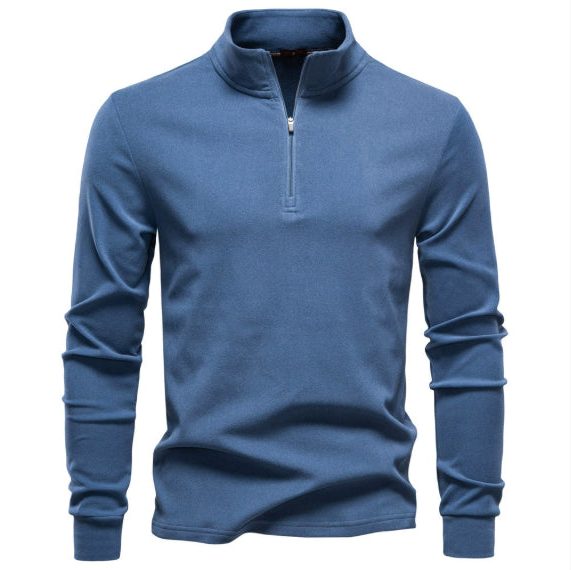 Half-Zip Knit Jumper for Men - Denimblauw