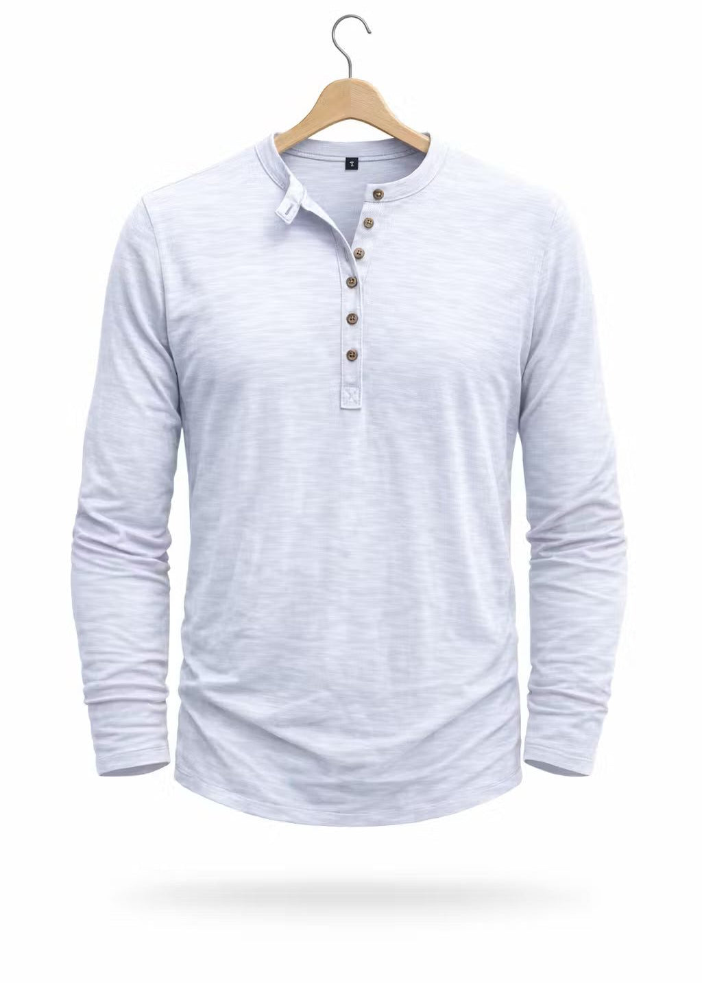 Henley Long Sleeve T-Shirt for Men - Wit