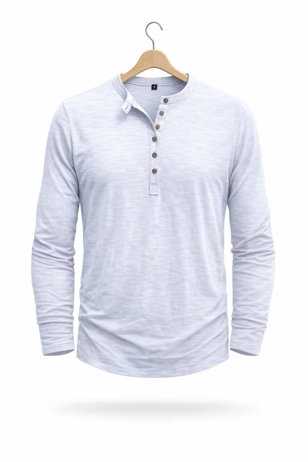 Henley Long Sleeve T-Shirt for Men - Wit