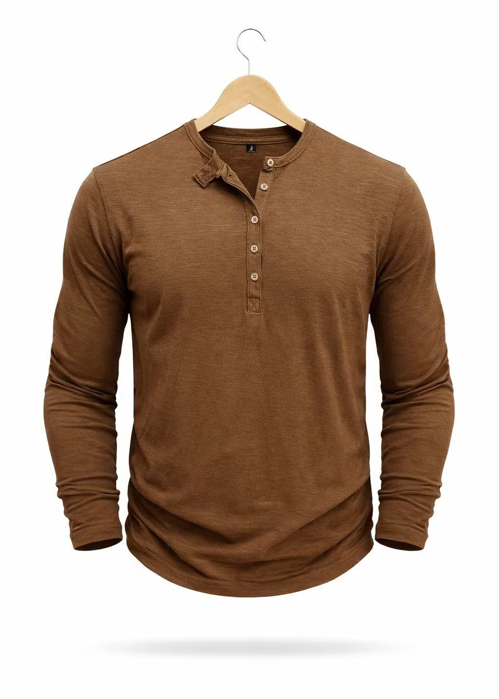 Henley Long Sleeve T-Shirt for Men - Gember Geel