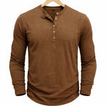 Henley Long Sleeve T-Shirt for Men - Gember Geel