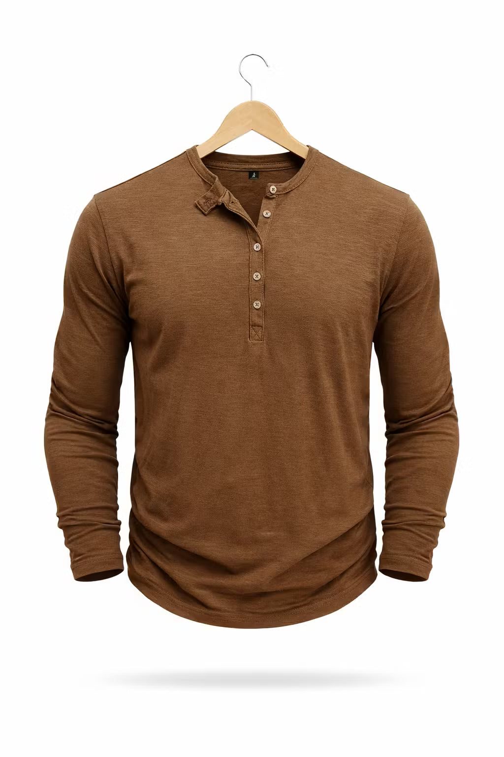 Henley Long Sleeve T-Shirt for Men - Gember Geel