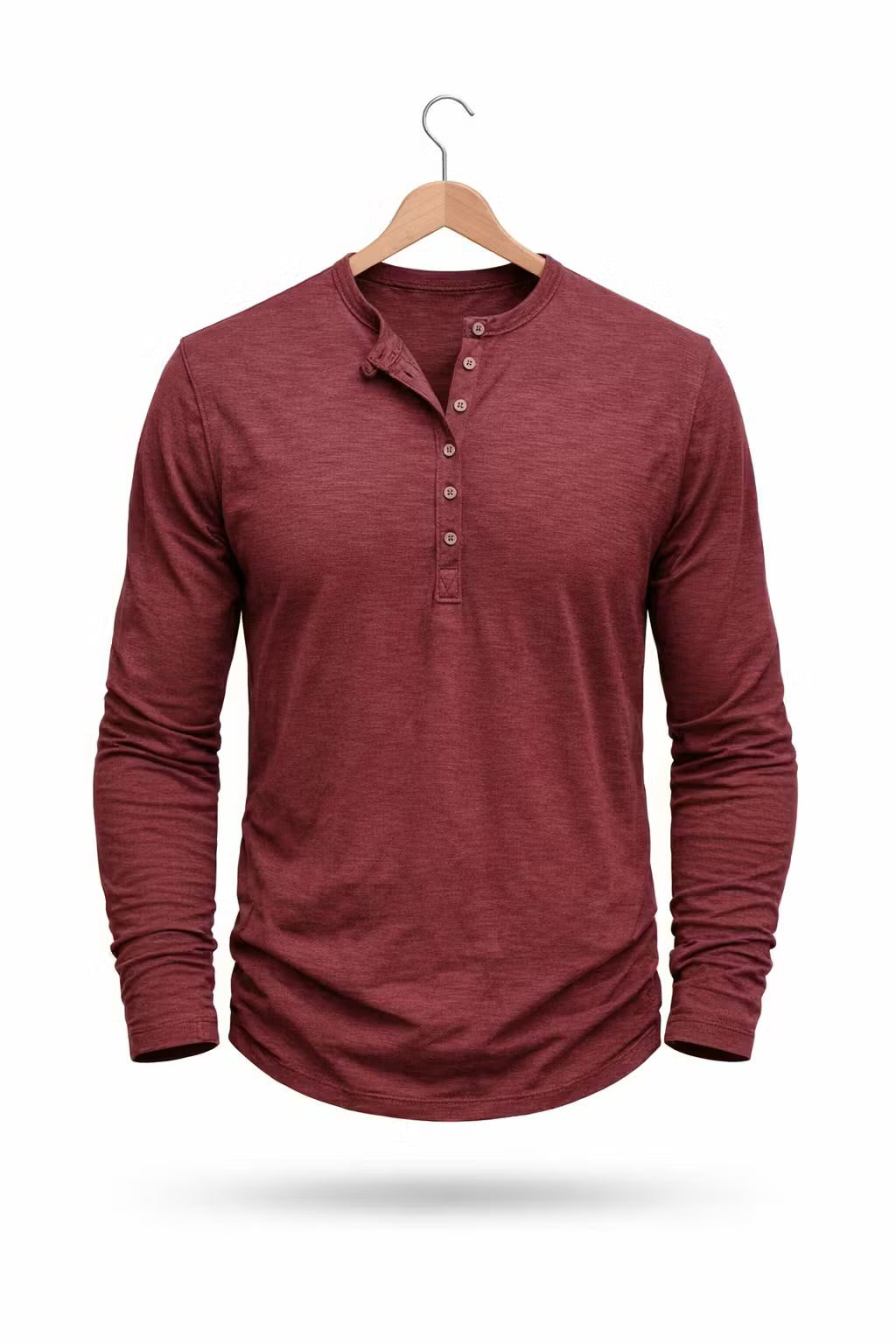 Henley Long Sleeve T-Shirt for Men - Rood