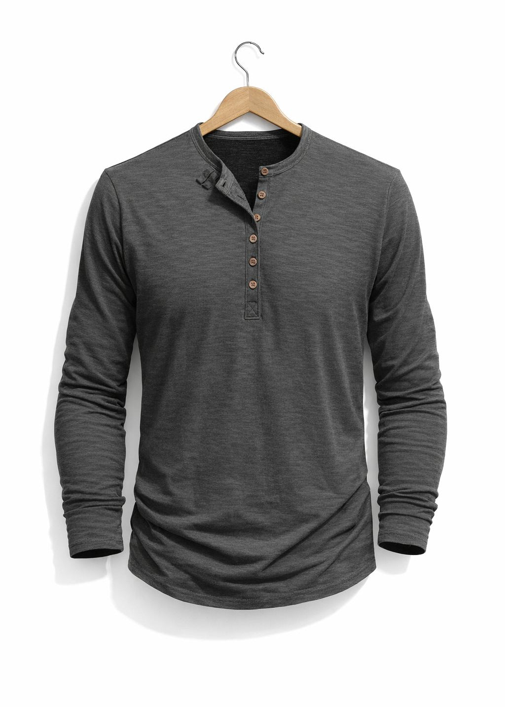 Henley Long Sleeve T-Shirt for Men - Grijs