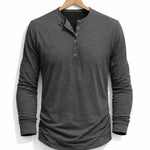 Henley Long Sleeve T-Shirt for Men - Grijs