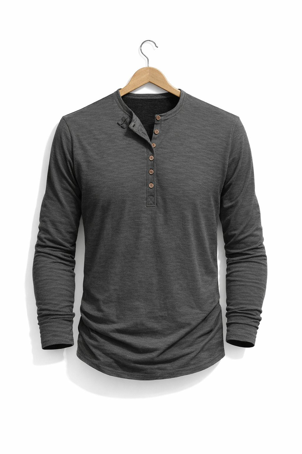 Henley Long Sleeve T-Shirt for Men - Grijs