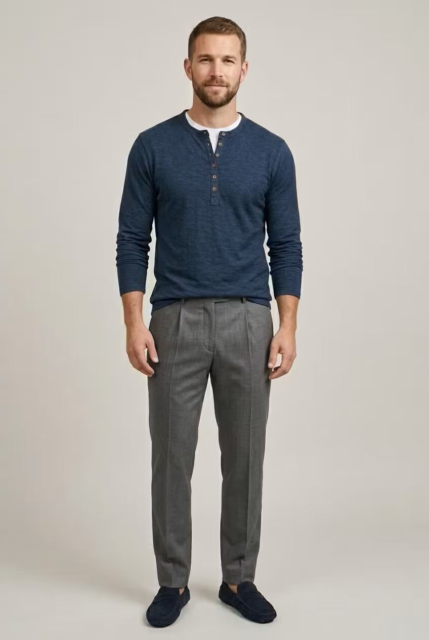 Henley Long Sleeve T-Shirt for Men - View 7
