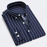 Striped Collared Long Sleeve Shirt for Men