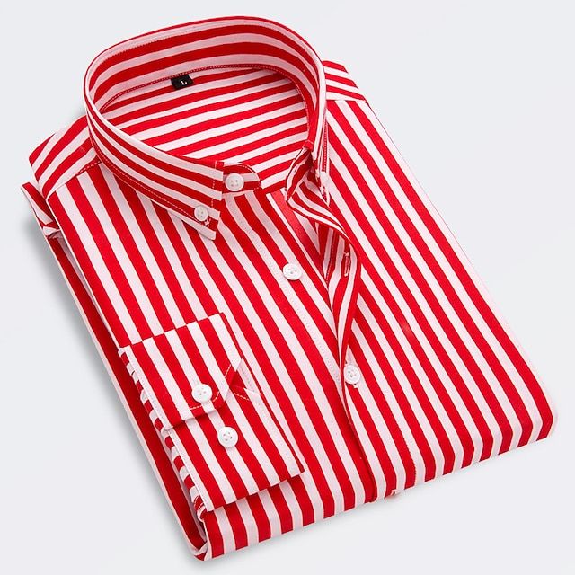 Striped Collared Long Sleeve Shirt for Men