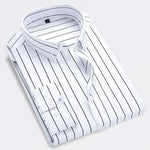 Striped Collared Long Sleeve Shirt for Men