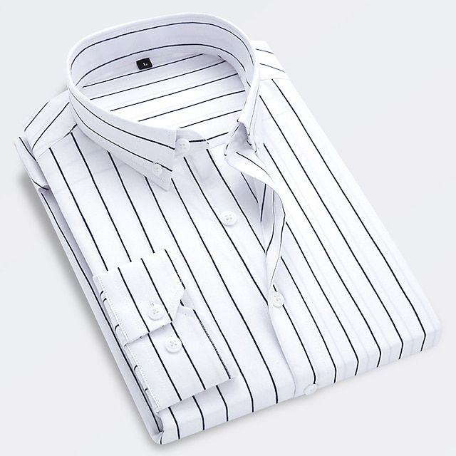 Striped Collared Long Sleeve Shirt for Men
