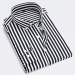Striped Collared Long Sleeve Shirt for Men