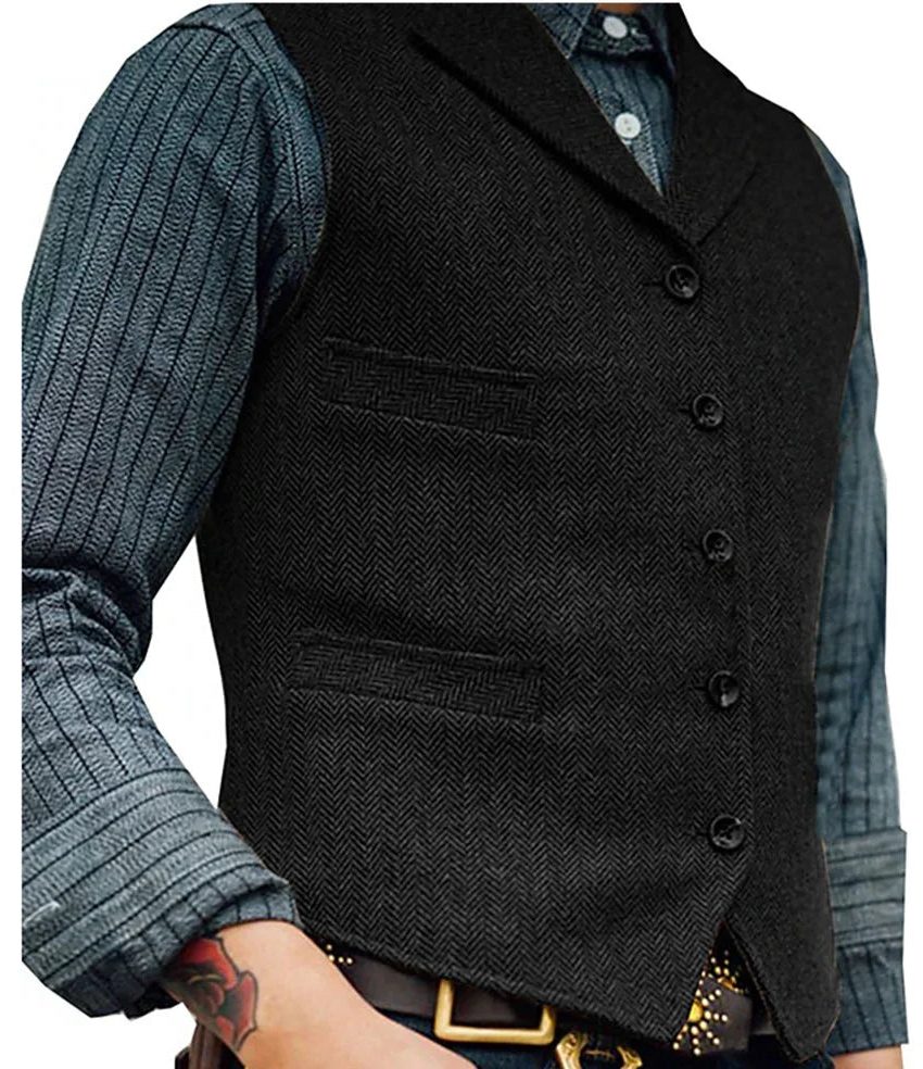 Herringbone Tailored Waistcoat for Men