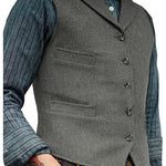 Herringbone Tailored Waistcoat for Men - Dark grey