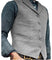 Herringbone Tailored Waistcoat for Men - Grey