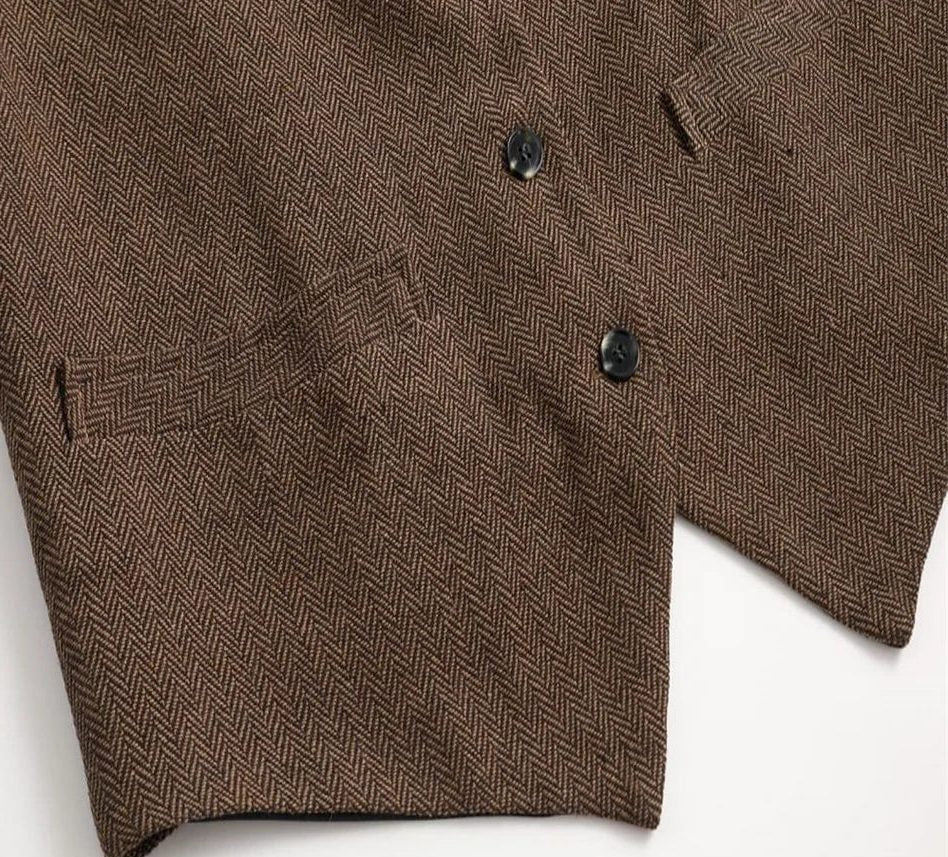 Herringbone Tailored Waistcoat for Men - View 4