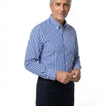 Striped Collared Long Sleeve Shirt for Men