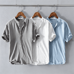 Short Sleeve Stand Collar Shirt for Men