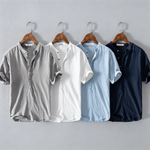 Short Sleeve Stand Collar Shirt for Men