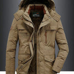 Hooded Parka Jacket for Men - Khaki