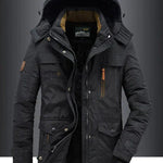 Hooded Parka Jacket for Men - Black