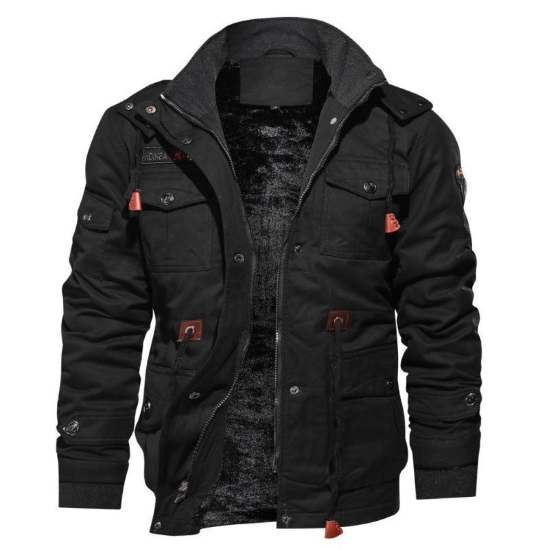 Hooded Parka Jacket with Fleece Lining for Men