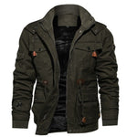 Hooded Parka Jacket with Fleece Lining for Men - Green
