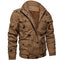 Hooded Parka Jacket with Fleece Lining for Men - Khaki