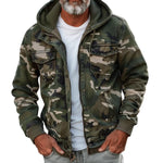 Hooded Zip-Up Camouflage Cargo Jacket for Men - View 2