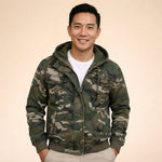 Hooded Zip-Up Camouflage Cargo Jacket for Men - View 6
