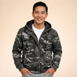 Hooded Zip-Up Camouflage Cargo Jacket for Men - View 7