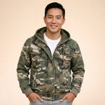 Hooded Zip-Up Camouflage Cargo Jacket for Men - View 8