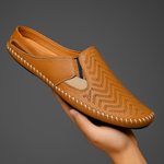 Perforated Leather Slip-On Loafers for Men