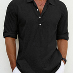 Collared Linen Polo Shirt for Men