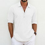 Collared Linen Polo Shirt for Men