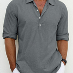 Collared Linen Polo Shirt for Men