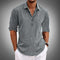 Linen Half-Button Polo Shirt for Men