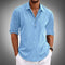 Linen Half-Button Polo Shirt for Men
